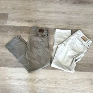 Lot Of 2 Mavi Jeans Gray & Green Zach Straight Leg Mid Rise Denim Pants Sz 36x32